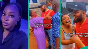 Woman Rejoices as Her Italy-based Husband Returns to Nigeria After 9 Years, Family Welcomes Him