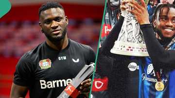 Boniface's reaction when asked about Lookman's Europa League win trends: "Which one is my brother?"