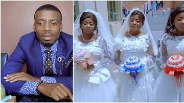 King Solomon of our time: Man marries triplet sisters on same day in colourful wedding ceremony