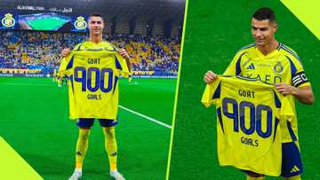 Al Nassr Honors Ronaldo's 900-Goal Milestone with GOAT Shirt: Video