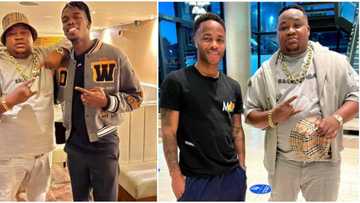 Cubana Chiefpriest visits Manchester, chills with Pogba, Sterling, Baily, promises to bring them to Asaba