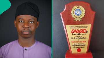 FUTA lecturer honoured with 'best lecturer' award for third time in row, shares photo of it online