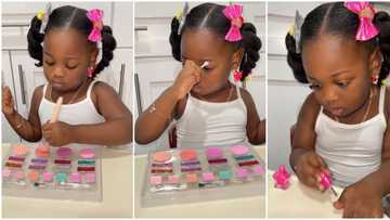 "Boss lady": Very beautiful baby girl diligently applies her own makeup, video gets 1.9 million views