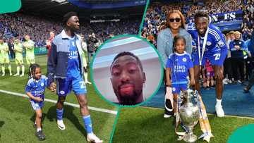 Super Eagles star Wilfred Ndidi shows off hilarious makeover from his daughter