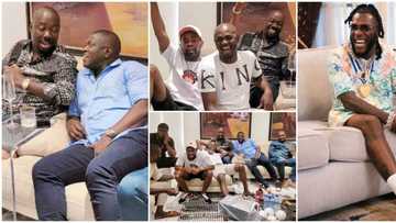 Rich men's club: Obi Cubana hangs out with fellow business tycoons, spotted with Burna Boy, Patoranking