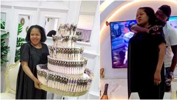 Check out huge money cake made of N1000 notes Toyin Abraham received on her 40th birthday