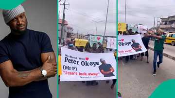 Psquare feud: Peter Okoye reacts as Uche Maduagwu, others take to Lagos streets to support him