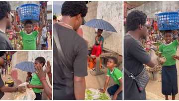 Nigerian man surprises young street seller, buys all her wares, gifts extra 10k for the girl's mother