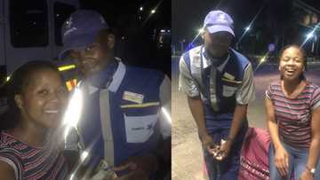 Kind petrol attendant gets huge praises on social media for making young lady's day