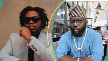 Olamide slams Opeyemi as he advises him on how to hold champagne flute: “E dey correct him helper”