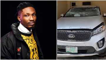 BBNaija star Efe’s car destroyed after he was ambushed by unknown men, Nigerians react to viral video