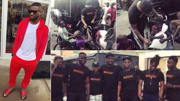 Peter Okoye gifts provisions to the physically challenged on the streets (photos)