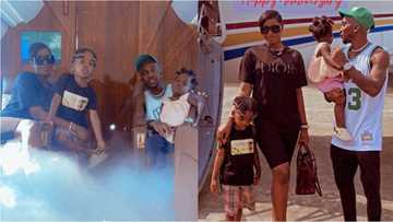 Super Eagles star shows off his beautiful family as he flies them on private jet for his mum's burial