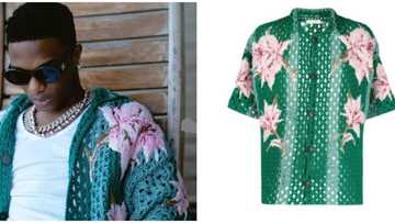 Starboy Wizkid shares new photo rocking N1.3m crotchet designer shirt