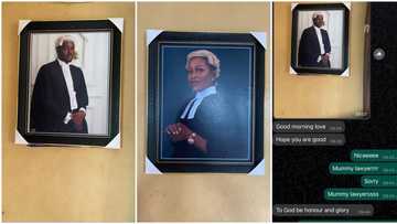 Not one but two: Proud Nigerian mum frames photos of 2 kids who are lawyers, shows them off, sparks reactions