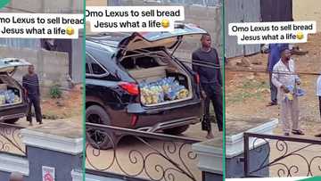 "Life is hard": Nigerian man uses multi-million naira Lexus car to sell bread, video causes buzz