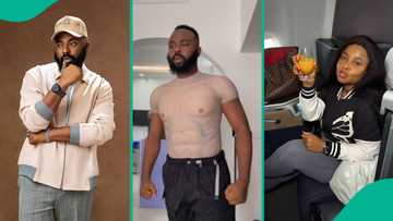 Bimbo Ademoye taunts VJ Adams as he jumps on viral 'Hot Body' challenge: "Do you know your age?"