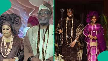 Video as Sola Sobowale snubs ex-hubby at daughter’s wedding: “Her friend is telling her to join him”