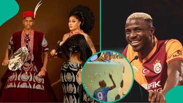 Angela Okorie celebrates son's b'day with stylish cake featuring Osimhen's image, footballer reacts