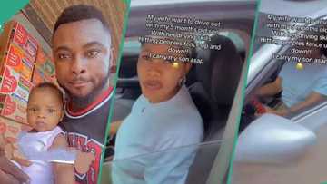 "Give me my child": Nigerian man stops wife from driving out with their son, says she might hit fence