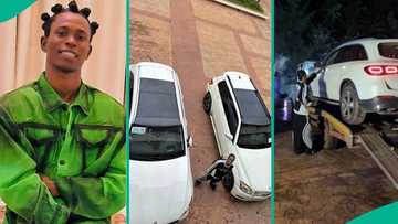 Nigerian man makes waves online as he takes delivery of his GLC ride: "My second key"
