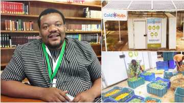 Nigerian man from the east invents giant solar-powered refrigerators to help farmers gain more profits; they can now smile to the bank (photos)