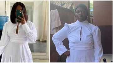 What I ordered vs what I got: Nigerians amused as lady poses in ill-fitted dress bought online