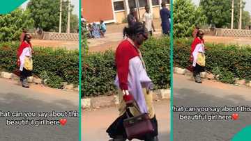 Female student goes viral for her 'crazy' outfit to school, people react to video
