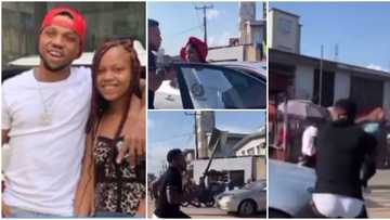Actor Charles Okocha goes gaga, destroys friend's car after seeing his daughter in it, fans react