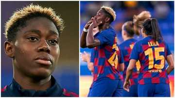 Nigerian striker on fire, scores brace for Barcelona in their emphatic win over tough side