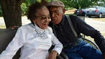 Celebrating 105-year-old man and his 96-year-old wife who have been married for almost 80 years