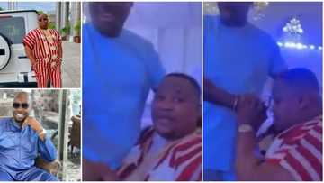 He was afraid and uncomfortable: Reactions as Obi Cubana and Cubana Chief Priest greet at an event in new video