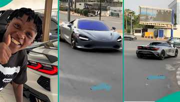 Man sees 2024 McLaren worth over N400m on Abuja road, screams in excitement, video sparks reactions