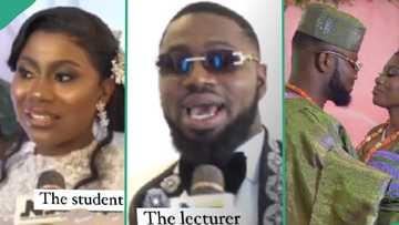 "We met in school": Bride excited as she falls in love with her lecturer, marries him in style