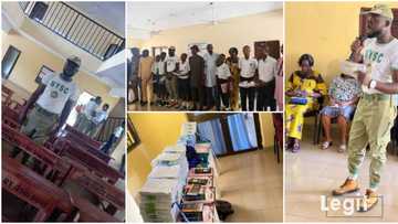 Corps member donates educational materials worth over N600k to Bayelsa school, dedicates it to his late dad