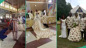 Nigerian couple wed in church in fine Isi Agu clothes, video from their wedding generates buzz