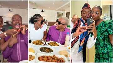 "Foodie don see wetin pass am": Enioluwa creates drama as Hilda Baci feeds him dog meat, video causes a stir