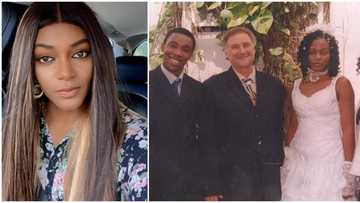 "We took it while filming": Queen Nwokoye clears the air on wedding to 'oyinbo' man, digs up epic 2005 photo