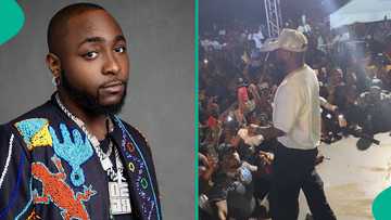 Davido's fiery reaction to fan with a baby at Don Lulu's party in Abia trends: “Are you crazy?”