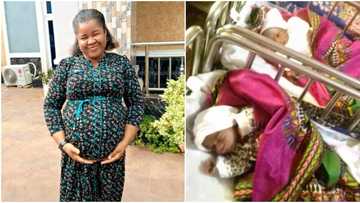 "There is God": After 20 years of waiting, Nigerian woman gives birth to twin babies, photos trend on Facebook