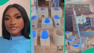 Corps member serving in Enugu state displays kind of toilet she saw in shop, video trends on TikTok