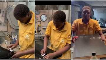 300-level female student of UNILAG takes up carpentry, video shows her in workshop as ASUU strike lingers