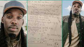Brilliant Nigerian man uses long mathematical formula to prove love for his girlfriend, photo trends