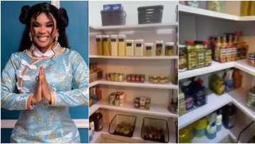 Iyabo Ojo's fully-stocked pantry in new home looks like mini-mart as she shows it off online (video)