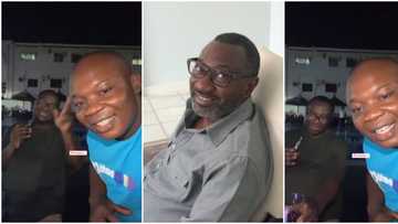 “This one na Femi OteNaira”: Video of man meeting with Femi Otedola lookalike gets fans rolling with laughter