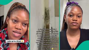 Lady cries out after finding mould all over bed wall of new apartment she moved into 6 months ago