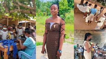 Heart of gold: Young lady posted to village as teacher sews new uniforms for her poor students