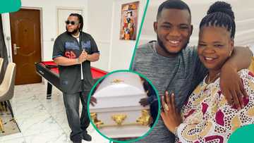 "No mother deserves this": Video from emotional burial of Peju Ogunmola, Papi Luwe's son trends
