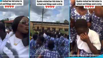 Gyakie visits kid Sister at St Roses Senior High School, students swarm around her in video