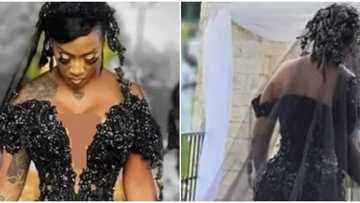 Wedding fashion: Lady rocks all-black dress for her big day, Nigerians share thoughts